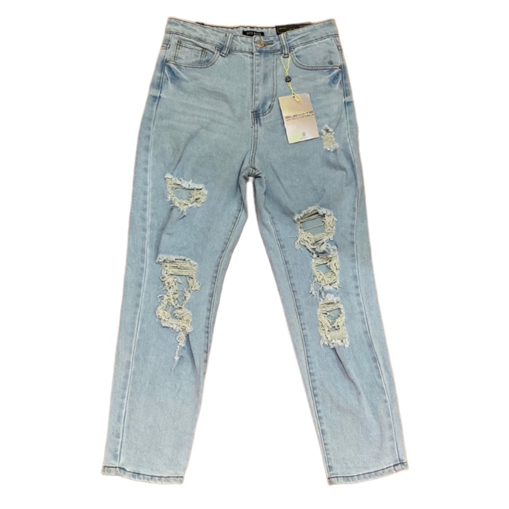 Elite Jeans Distressed High-Rise Mom Jeans